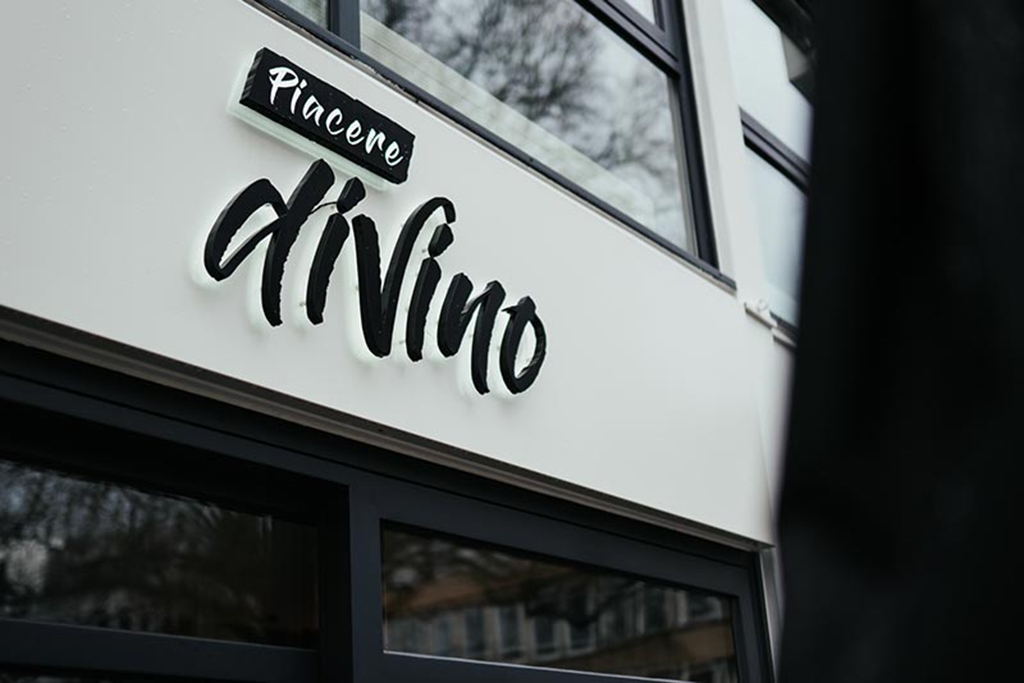 Divino Restaurant Schaufenster, Schilder, Einzelbuchstabe & 3D Arbeit